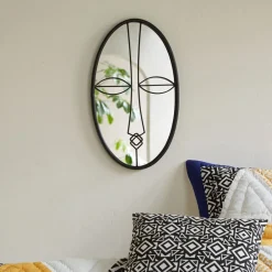 Becquet Miroir ovale décor ethnique< Décoration Murale|Décoration
