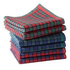 Becquet Mouchoirs tissu à carreaux écossais - Lot de 6< Mouchoir En Tissu