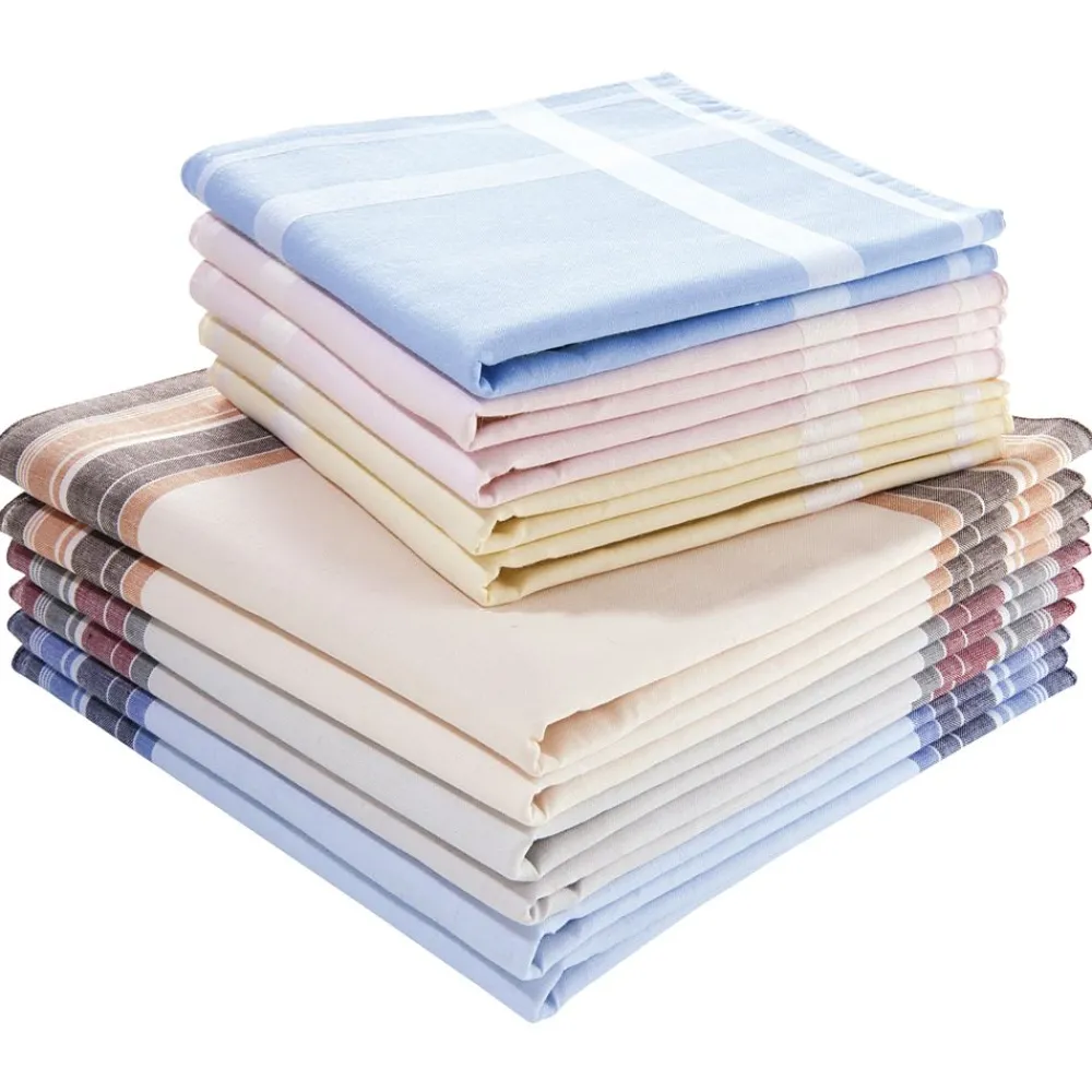 Becquet Mouchoirs tissu motif quadrillage - lot de 12 ou 24< Mouchoir En Tissu|Les Matières