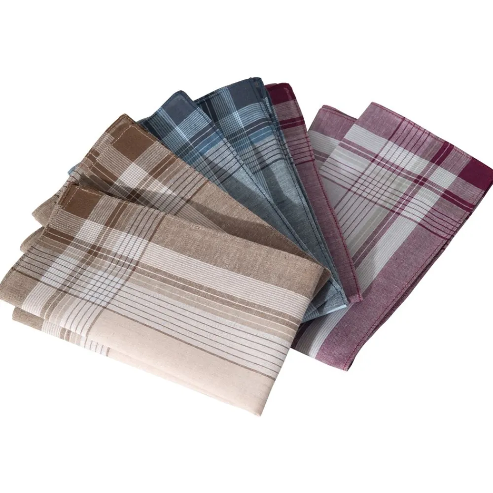 Becquet Mouchoirs tissu motif quadrillage - lot de 12 ou 24< Mouchoir En Tissu|Les Matières