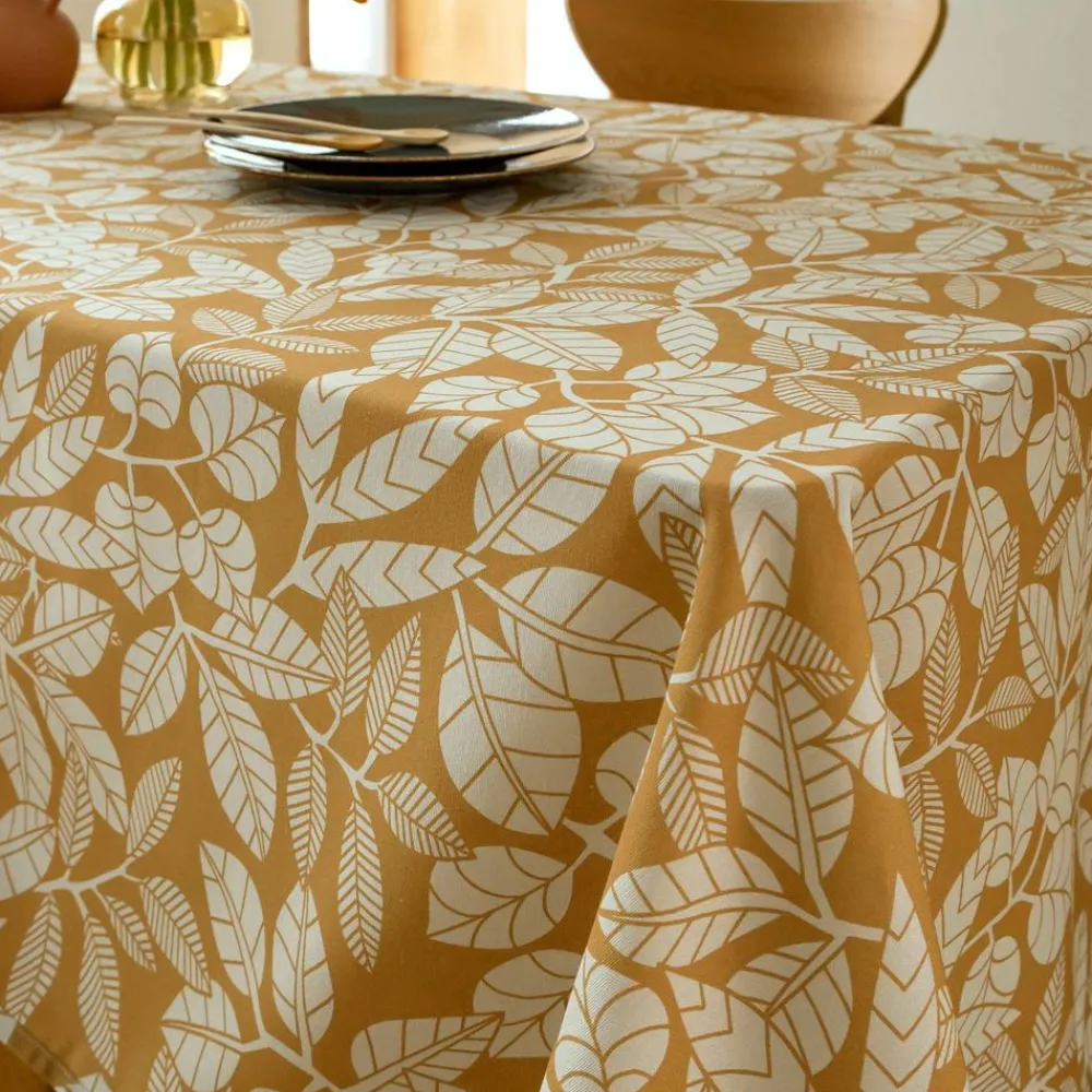 Becquet Nappe antitache imprimé feuilles< Nappe Fantaisie|Les Matières