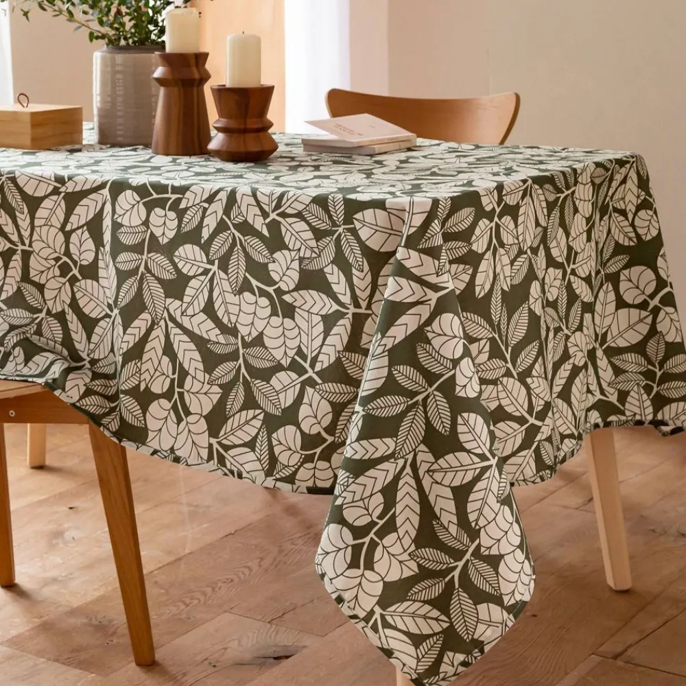 Becquet Nappe antitache imprimé feuilles< Nappe Fantaisie|Les Matières