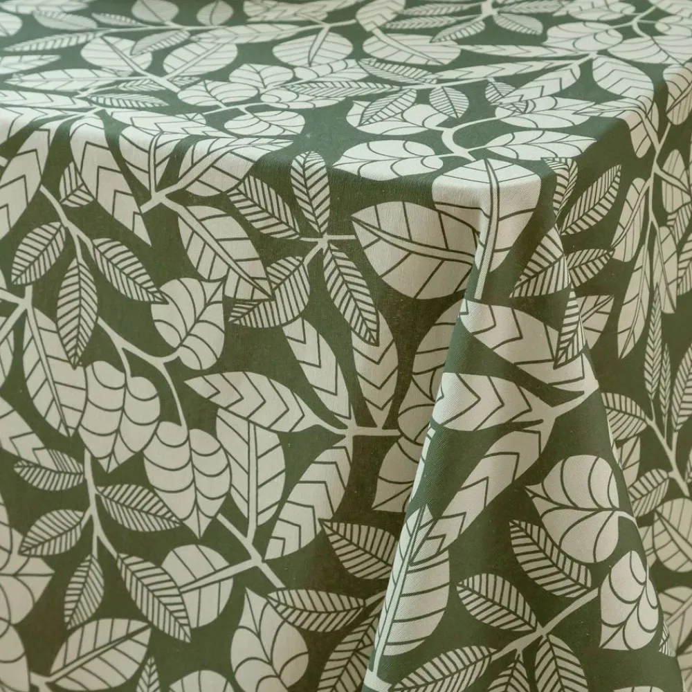 Becquet Nappe antitache imprimé feuilles< Nappe Fantaisie|Les Matières