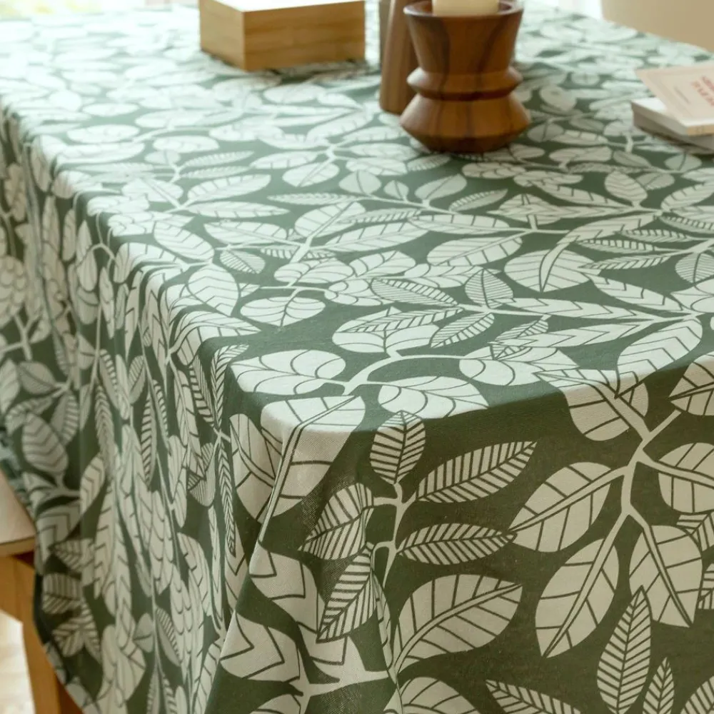 Becquet Nappe antitache imprimé feuilles< Nappe Fantaisie|Les Matières