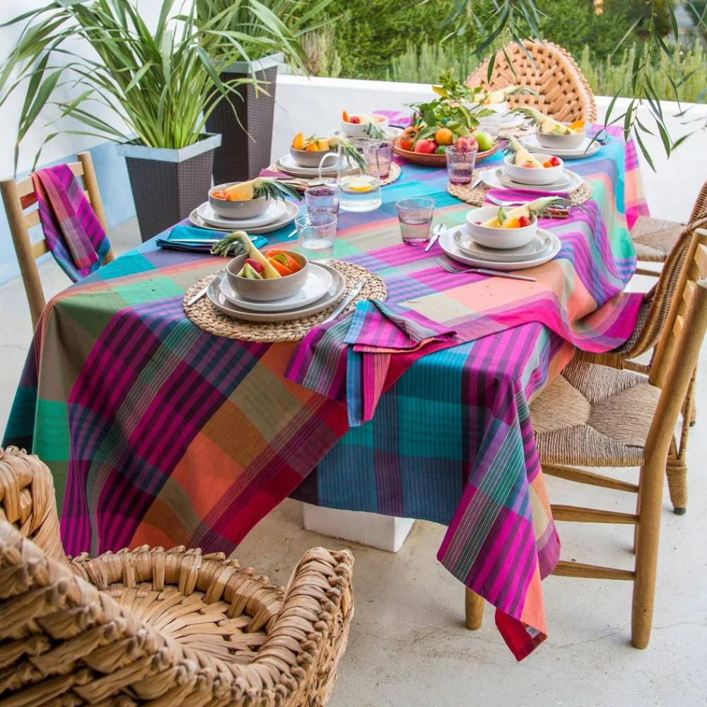Becquet Nappe coton carreaux Madras< Nappe Fantaisie|Les Matières