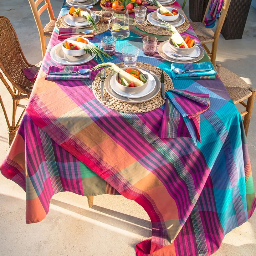 Becquet Nappe coton carreaux Madras< Nappe Fantaisie|Les Matières