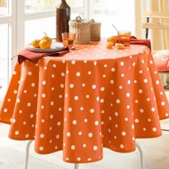 Becquet Nappe coton enduit à pois - CRÉATION< Toile Cirée|Les Matières