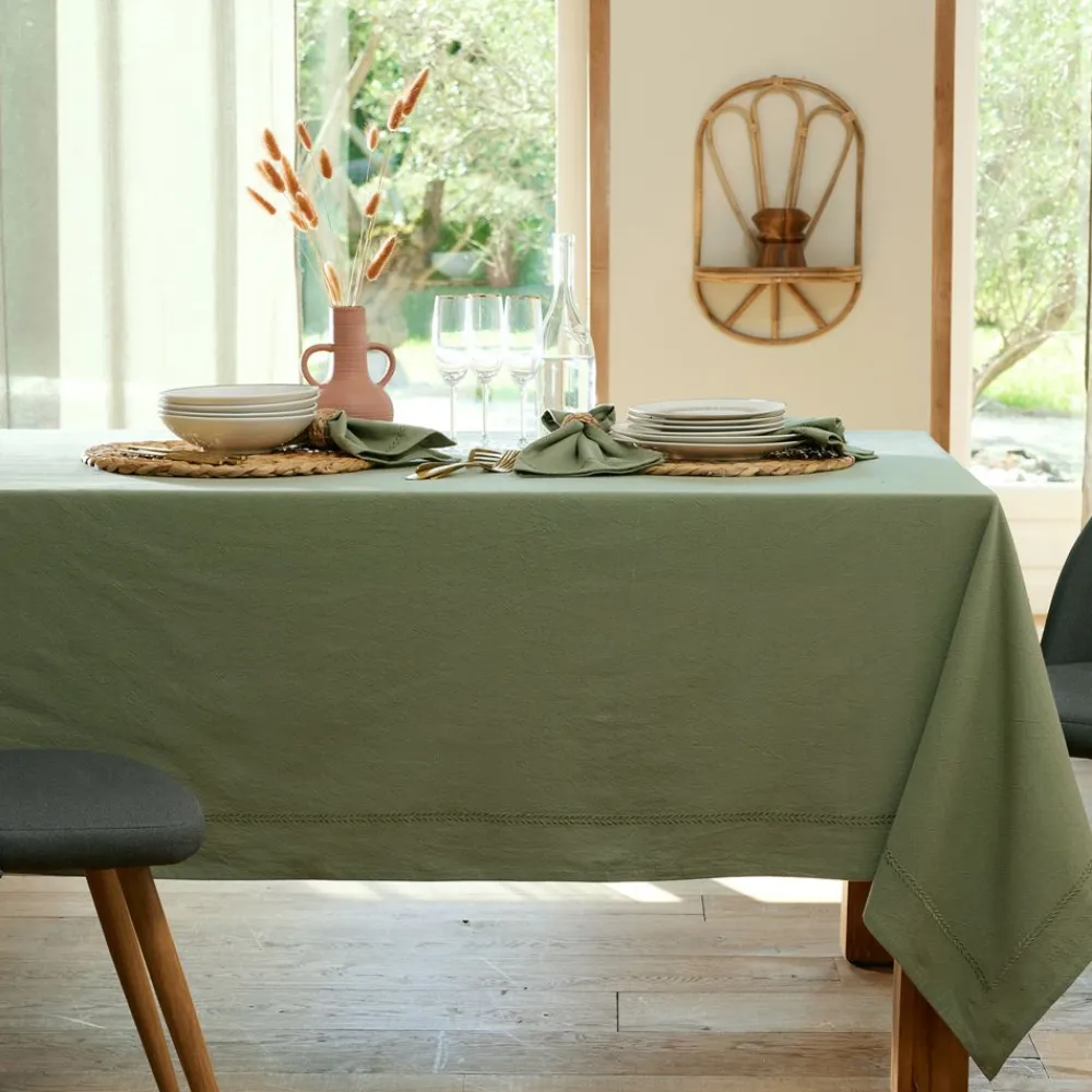 Becquet Nappe coton lavé brodé - CRÉATION< Les Matières