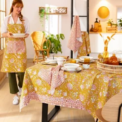Becquet Nappe coton traitée antitache imprimé fleurs/mosaïque - CRÉATION< Nappe Fantaisie