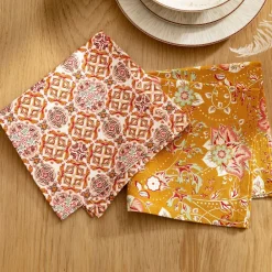 Becquet Nappe coton traitée antitache imprimé fleurs/mosaïque - CRÉATION< Nappe Fantaisie