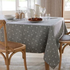 Becquet Nappe effet chiné imprimé flocons< Nappe Fantaisie