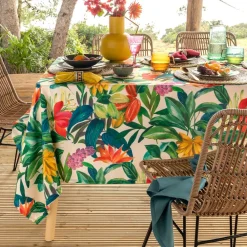 Becquet Nappe en coton antitache motif tropical< Nappe Fantaisie|Les Matières