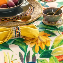 Becquet Nappe en coton antitache motif tropical< Nappe Fantaisie|Les Matières