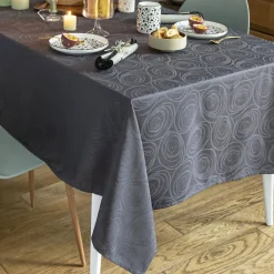 Becquet Nappe en coton tissée jacquard motifs spirales< Nappe Unie|Les Matières