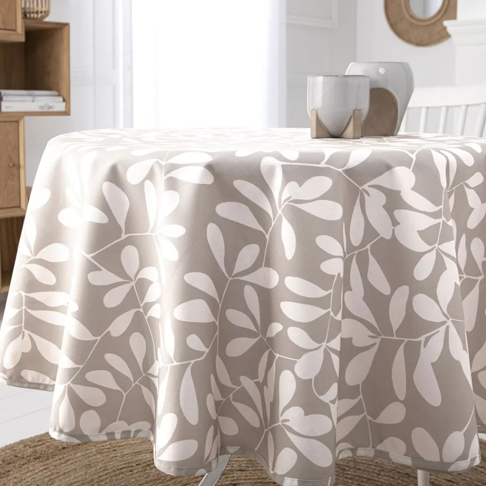 Becquet Nappe enduite motif feuilles< Nappe Fantaisie