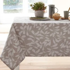 Becquet Nappe enduite motif feuilles< Nappe Fantaisie