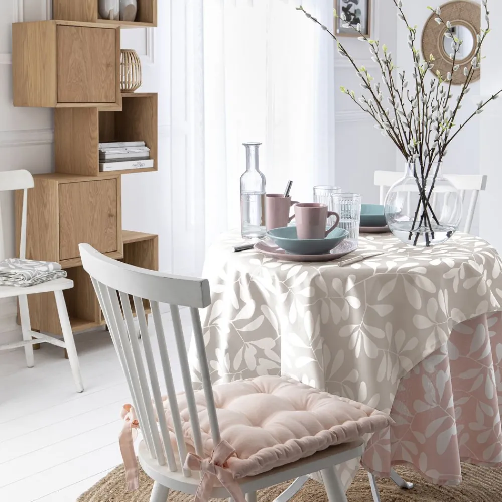 Becquet Nappe enduite motif feuilles< Nappe Fantaisie