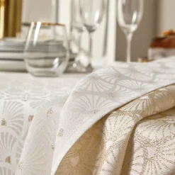Becquet Nappe jacquard touches dorées< Nappe Fantaisie