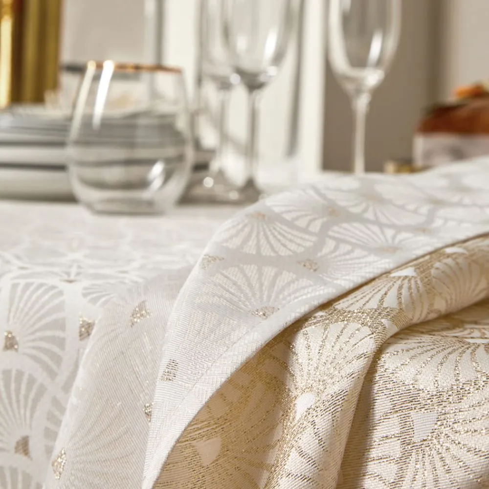 Becquet Nappe jacquard touches dorées< Nappe Fantaisie