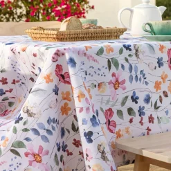 Becquet Nappe polycoton antitache motif floral aquarellé< Nappe Fantaisie|Les Matières