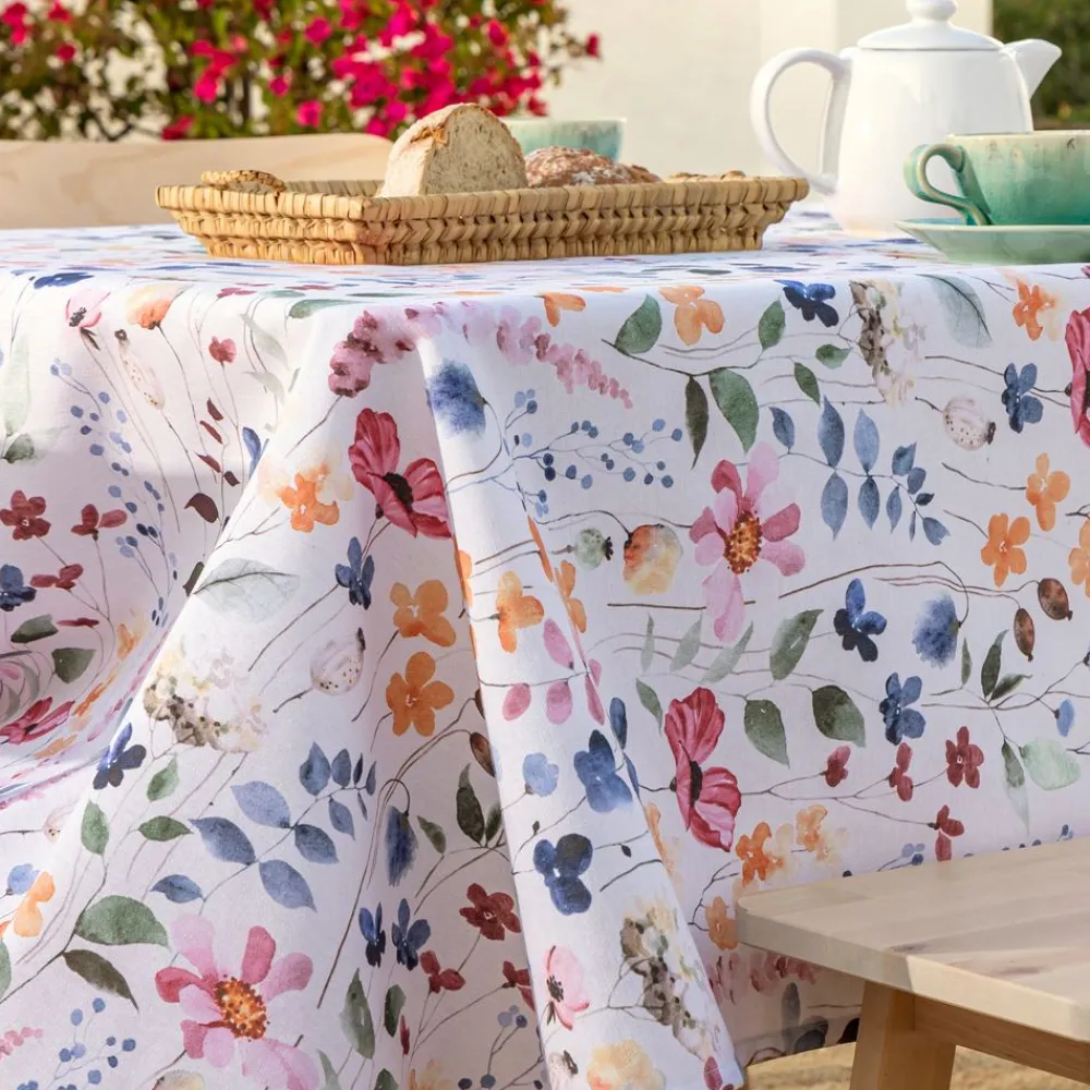 Becquet Nappe polycoton antitache motif floral aquarellé< Nappe Fantaisie|Les Matières