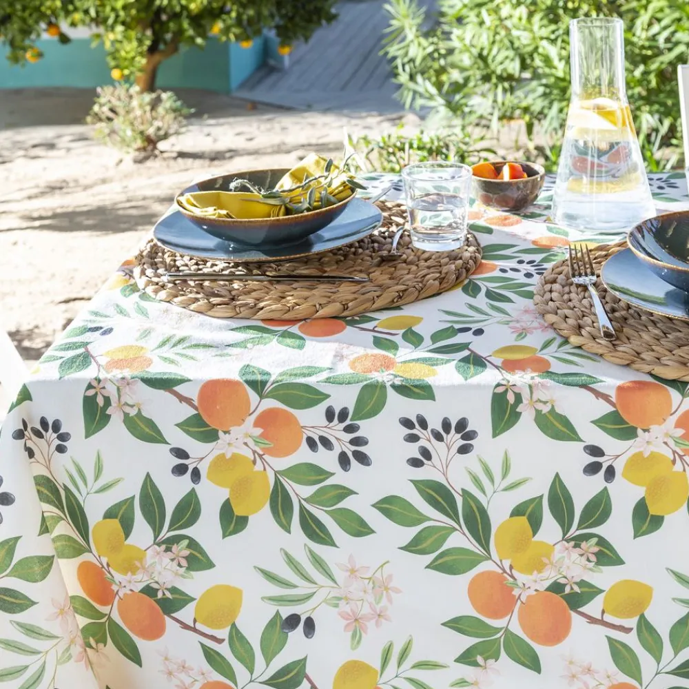 Becquet Nappe polycoton décor oranger< Nappe Fantaisie
