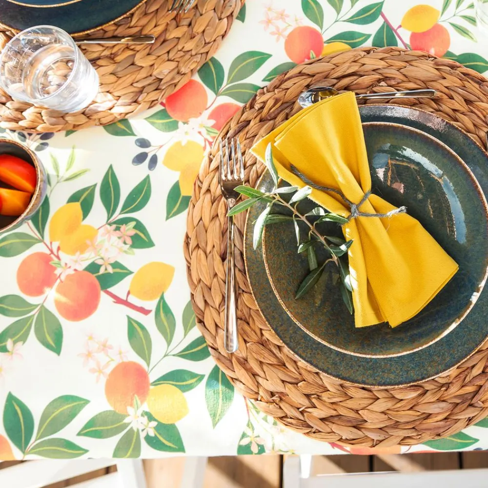 Becquet Nappe polycoton décor oranger< Nappe Fantaisie