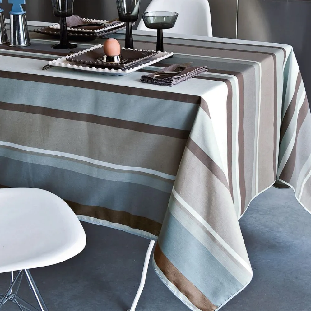 Becquet Nappe polycoton enduit rayé - CRÉATION< Nappe Tissu Au Mètre|Les Matières