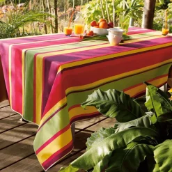 Becquet Nappe polycoton enduit rayé - CRÉATION< Nappe Tissu Au Mètre|Les Matières