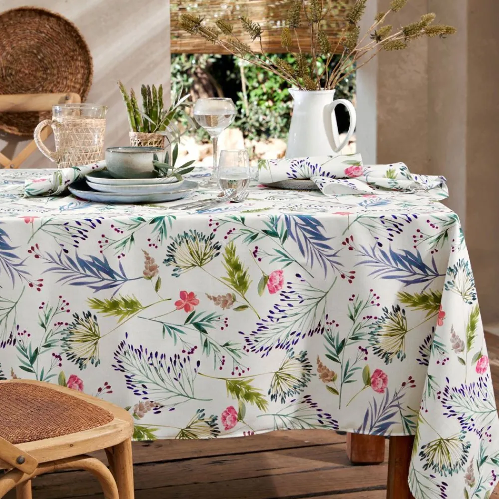 Becquet Nappe polycoton motif végétal< Nappe Fantaisie|Les Matières