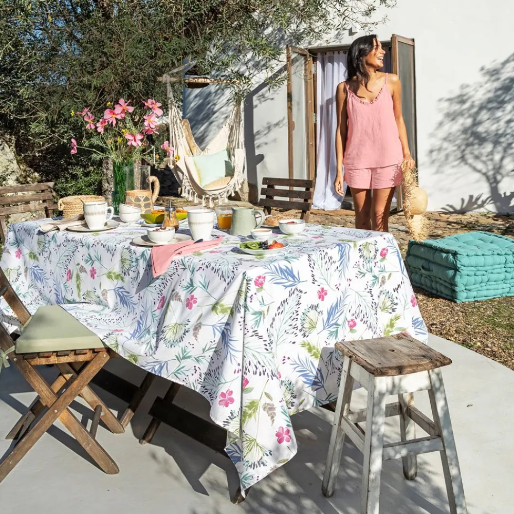 Becquet Nappe polycoton motif végétal< Nappe Fantaisie|Les Matières