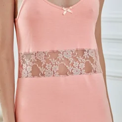 Becquet Nuisette rose avec dentelle - CRÉATION<Femme Pyjama Femme|Pyjama, Liquette, Nuisette