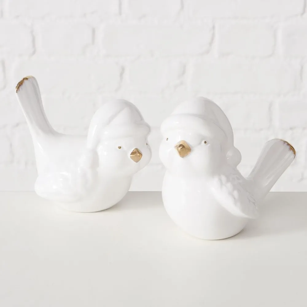 Becquet Oiseau en céramique décoratif - Lot de 2< Statuette, Figurine|Décoration
