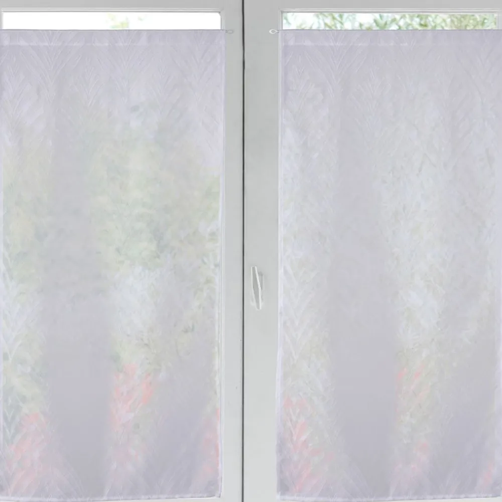 Becquet Paire de voilages droits jacquard fils coupés< Rideau Et Déco Textile|Voilage En Pointe, Voilage Droit, Brise-Bise, Store