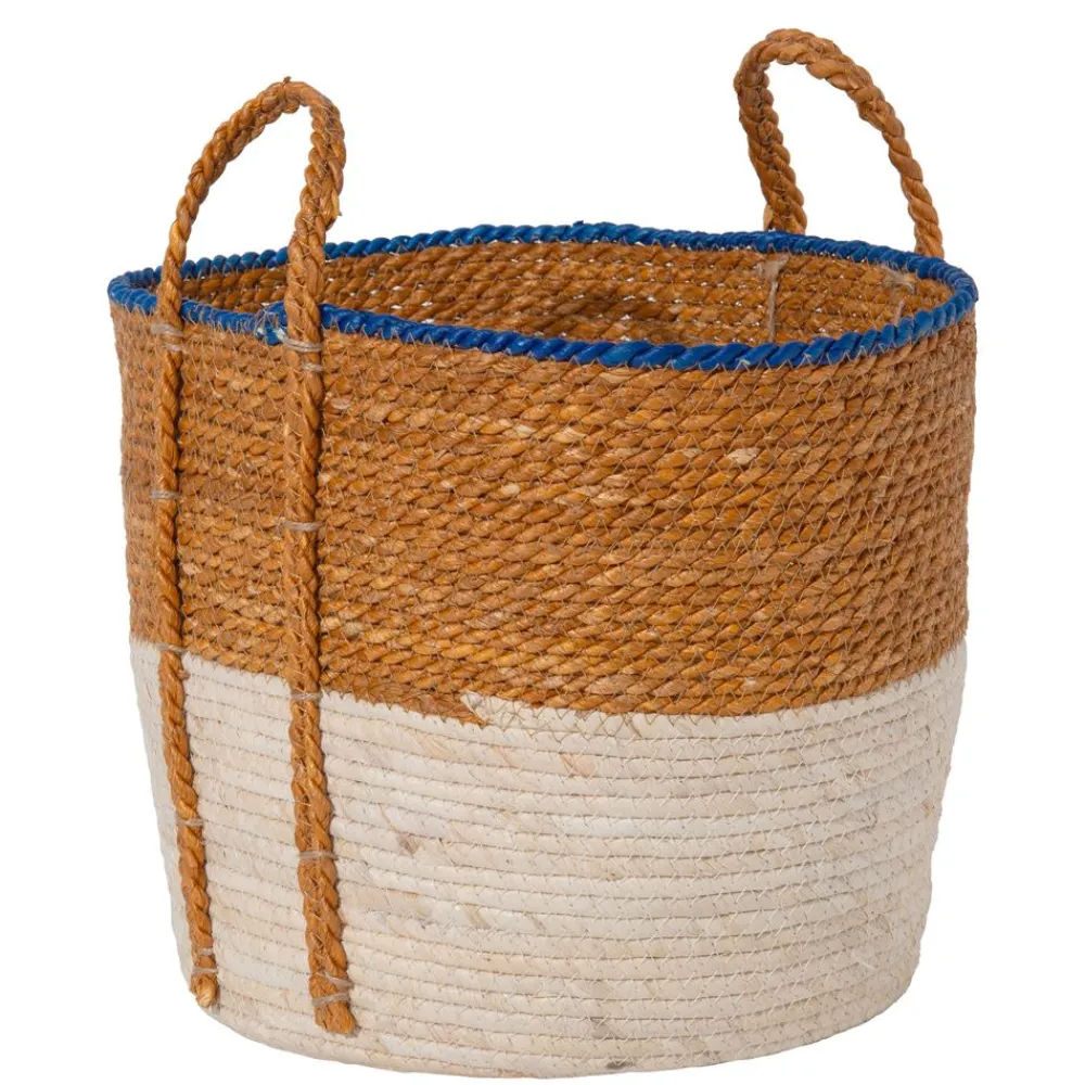 Becquet Panier tricolore en jacinthe d'eau< Boîte, Panier|Décoration