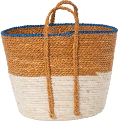 Becquet Panier tricolore en jacinthe d'eau< Boîte, Panier|Décoration