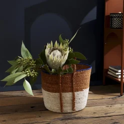 Becquet Panier tricolore en jacinthe d'eau< Boîte, Panier|Décoration