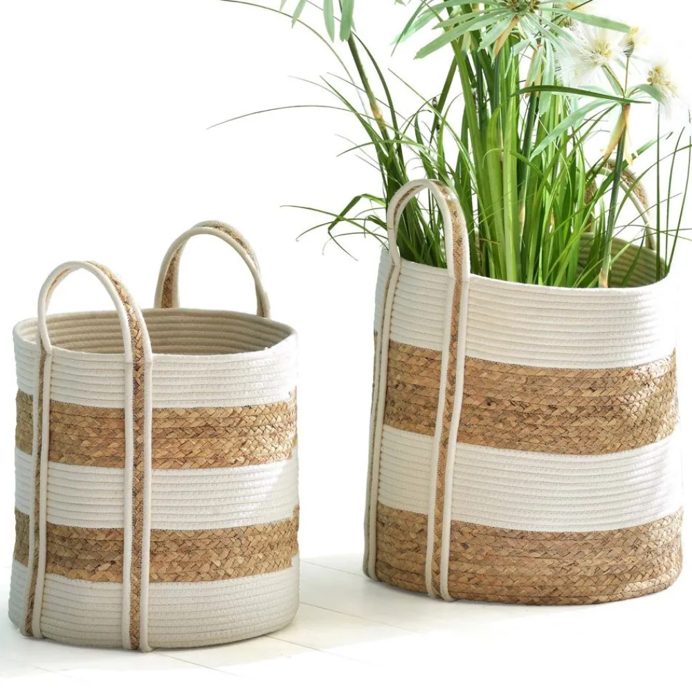 Becquet Paniers bicolores tressés - Set de 2< Rangement, Gain De Place|Boîte, Panier