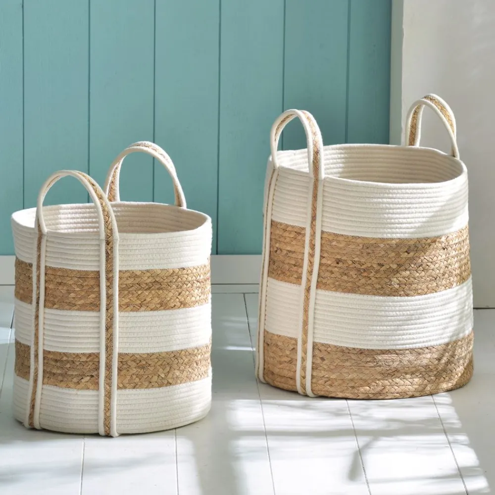 Becquet Paniers bicolores tressés - Set de 2< Rangement, Gain De Place|Boîte, Panier