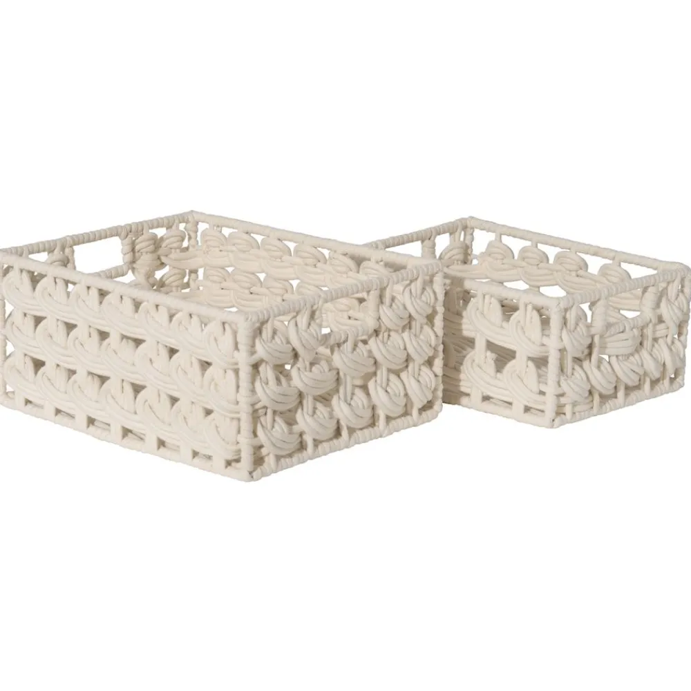 Becquet Paniers tressés en corde - Set de 2< Boîte, Panier|Décoration
