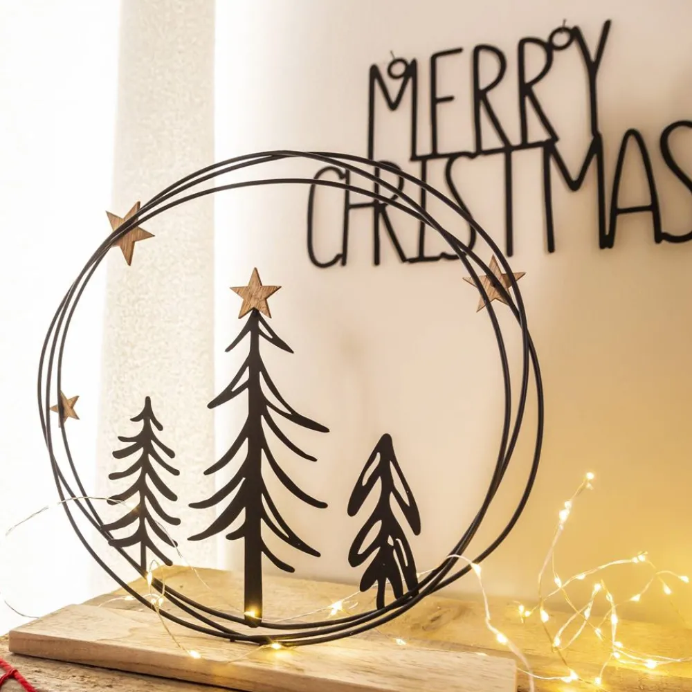 Becquet Panneau en métal Merry Christmas< Décoration Murale|Décoration