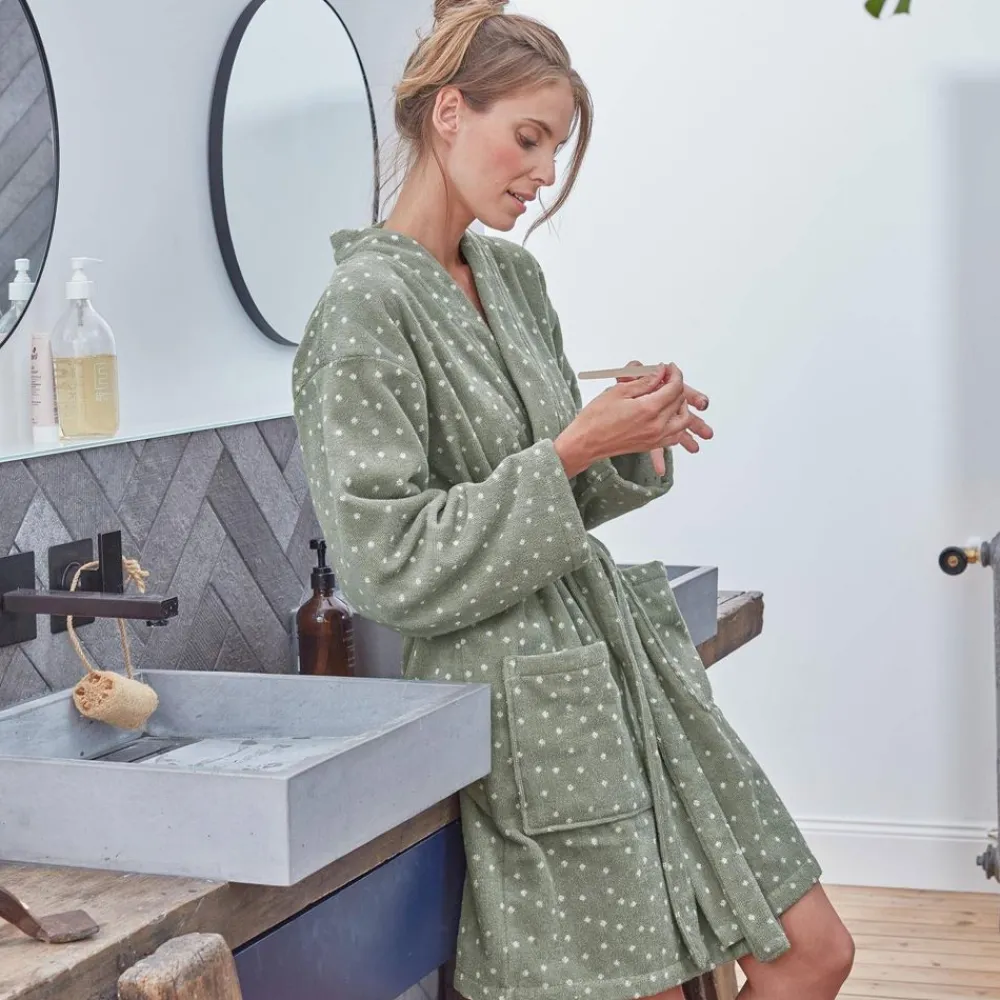 Becquet Peignoir de bain kimono à pois adulte - 380 g/m²< Beauté, Bien-Être|Beauté, Bien-Être