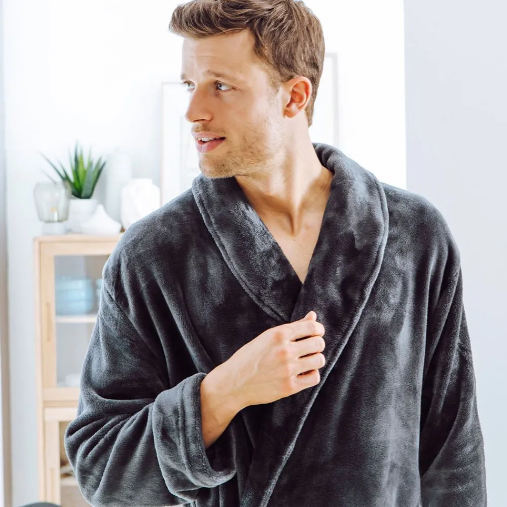 Becquet Peignoir d'intérieur confort homme personnalisable< Serviette De Bain Personnalisée, Peignoir Personnalisé|Pyjama Homme