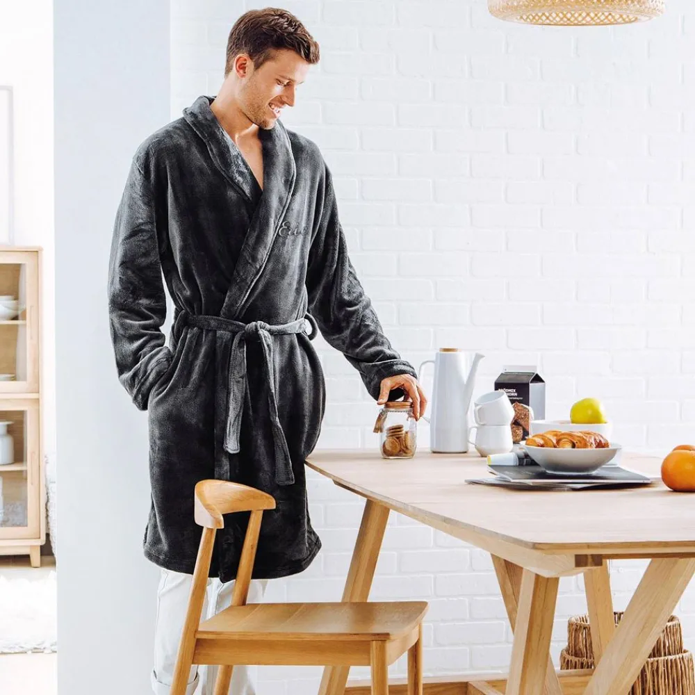Becquet Peignoir d'intérieur confort homme personnalisable< Serviette De Bain Personnalisée, Peignoir Personnalisé|Pyjama Homme