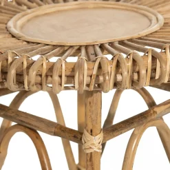 Becquet Petite table ronde en rotin< Meuble, Étagère|Décoration