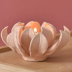 Becquet Photophore fleur en céramique< Luminaire|Décoration