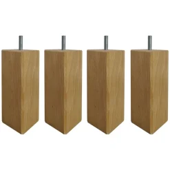 Becquet Pieds de sommier à visser en bois - Lot de 4< Sommier