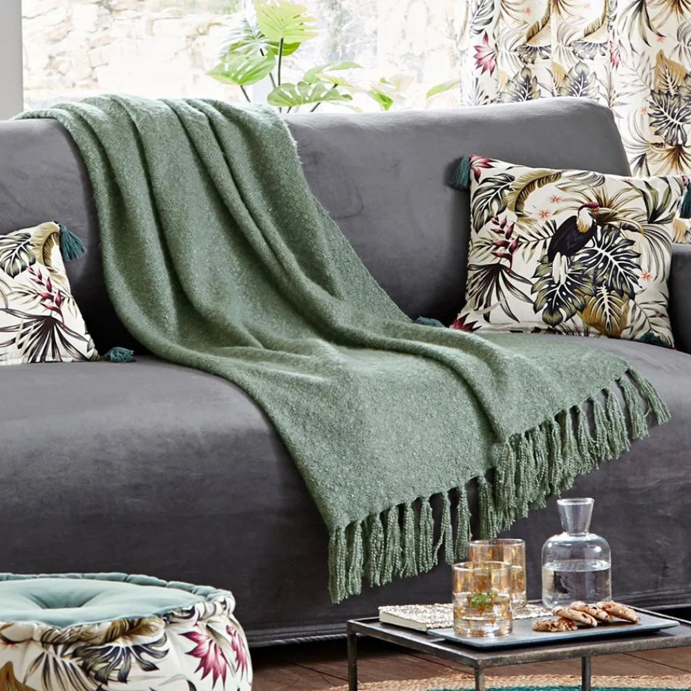 Becquet Plaid à franges - 240 g/m²< Rideau Et Déco Textile|Plaid