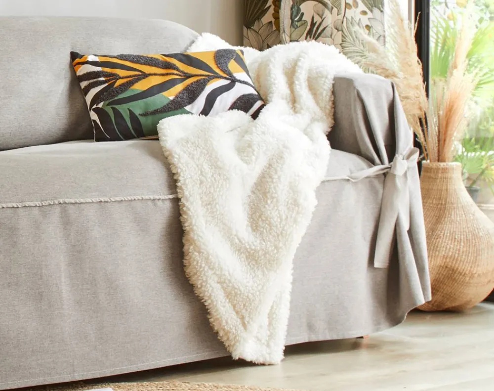Becquet Plaid double face sherpa/polaire< Décoration Textile Unie|Rideau Et Déco Textile