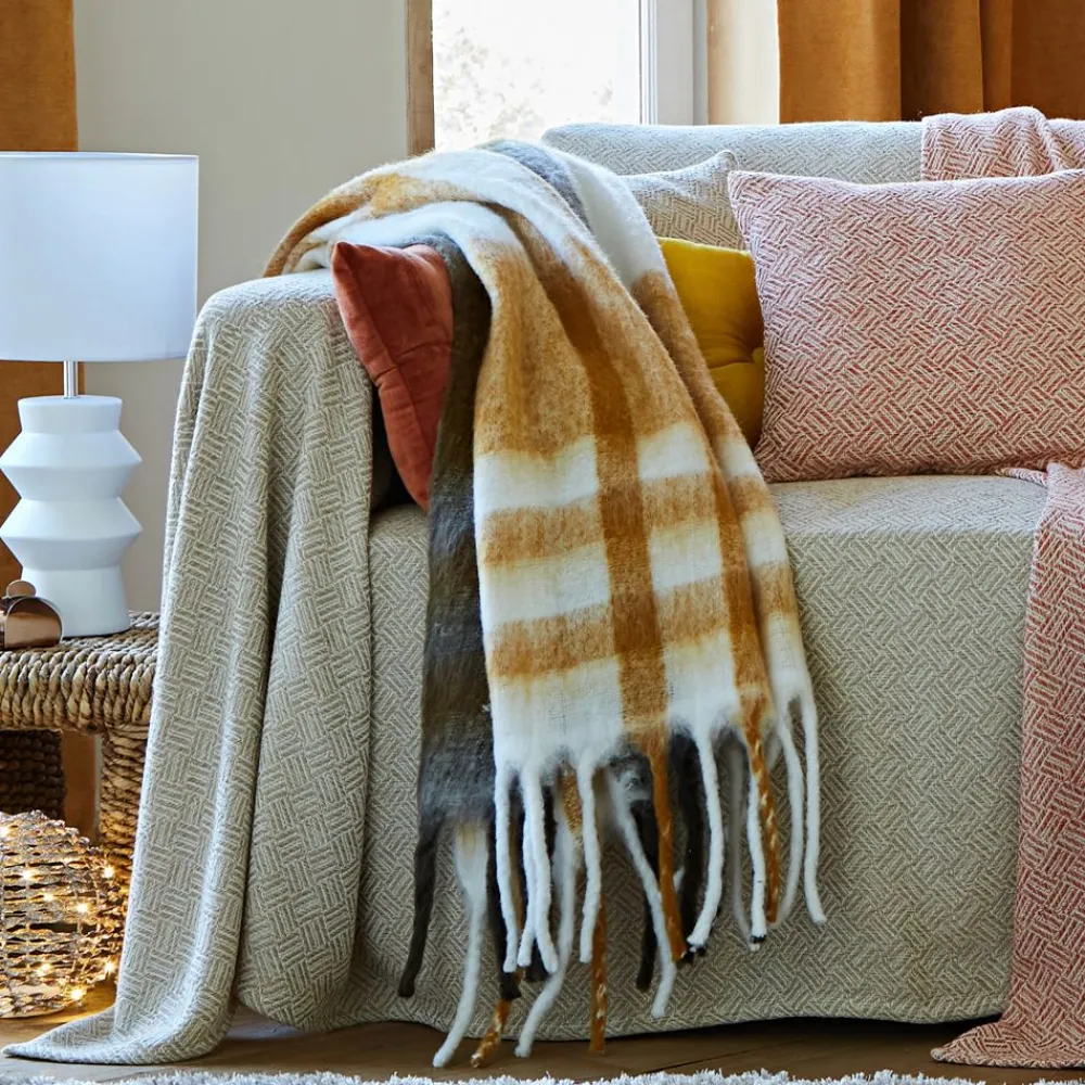 Becquet Plaid et couverture à carreaux ultradoux et duveteux - Tempéré - 360 g/m²< Couverture|Couverture